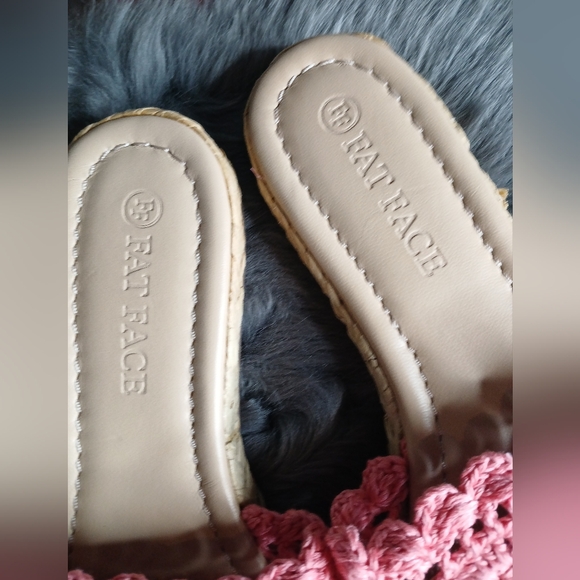 FAT FACE Womens Sz. 7 Cate Crochet Raffia Sliders - Picture 10 of 12